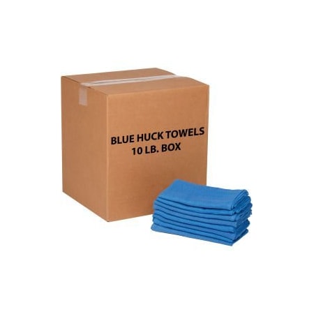 Monarch Brands 100% Cotton Blue Huck Towels 10 Lb. Box N010-C67*10